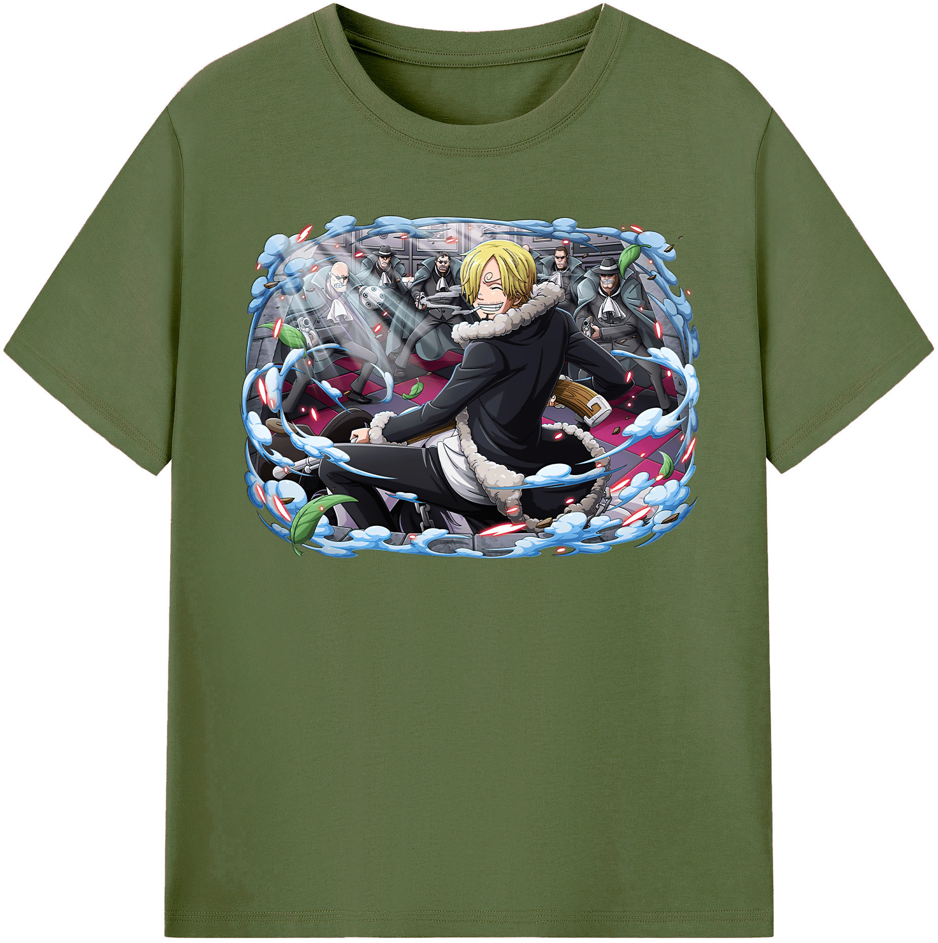 ワンピース サンジ ONE PIECE Sanji 綿100％半袖Tシャツ（フロントプリント）